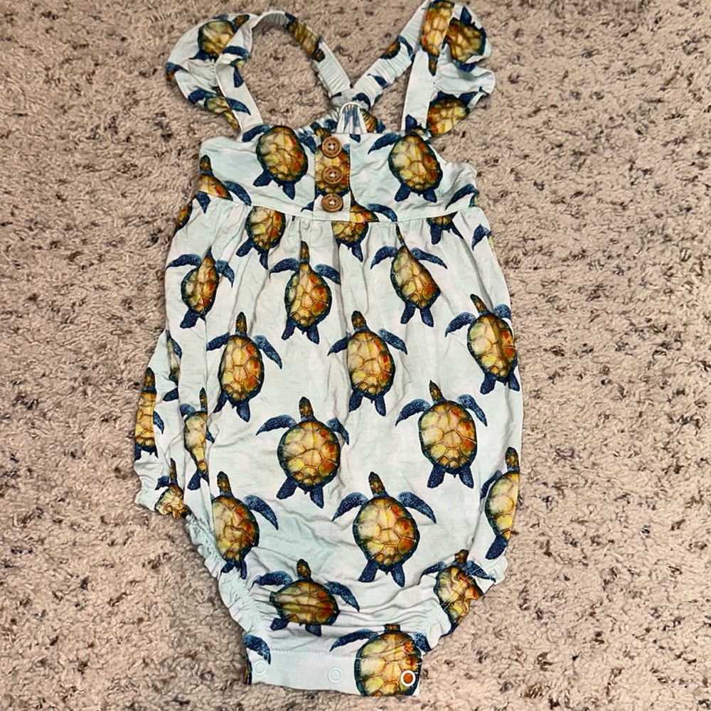 Posh Peanut Turtle Bubble Romper